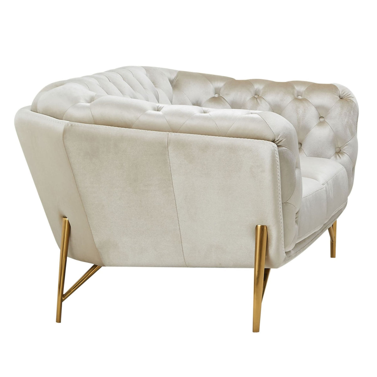 Stella Transitional Beige Velvet Loveseat