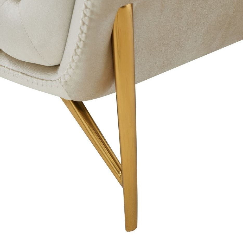 Stella Transitional Beige Velvet Loveseat