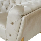 Stella Transitional Beige Velvet Loveseat