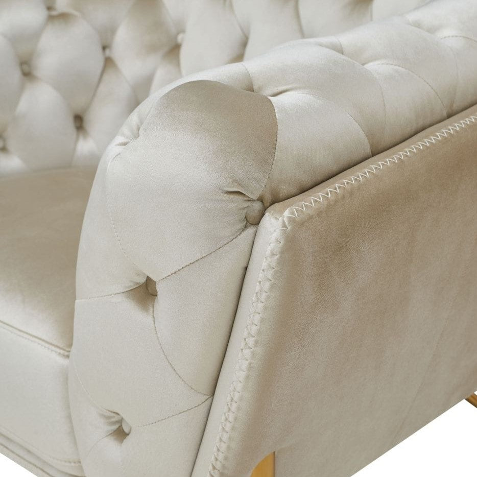 Stella Transitional Beige Velvet Chair