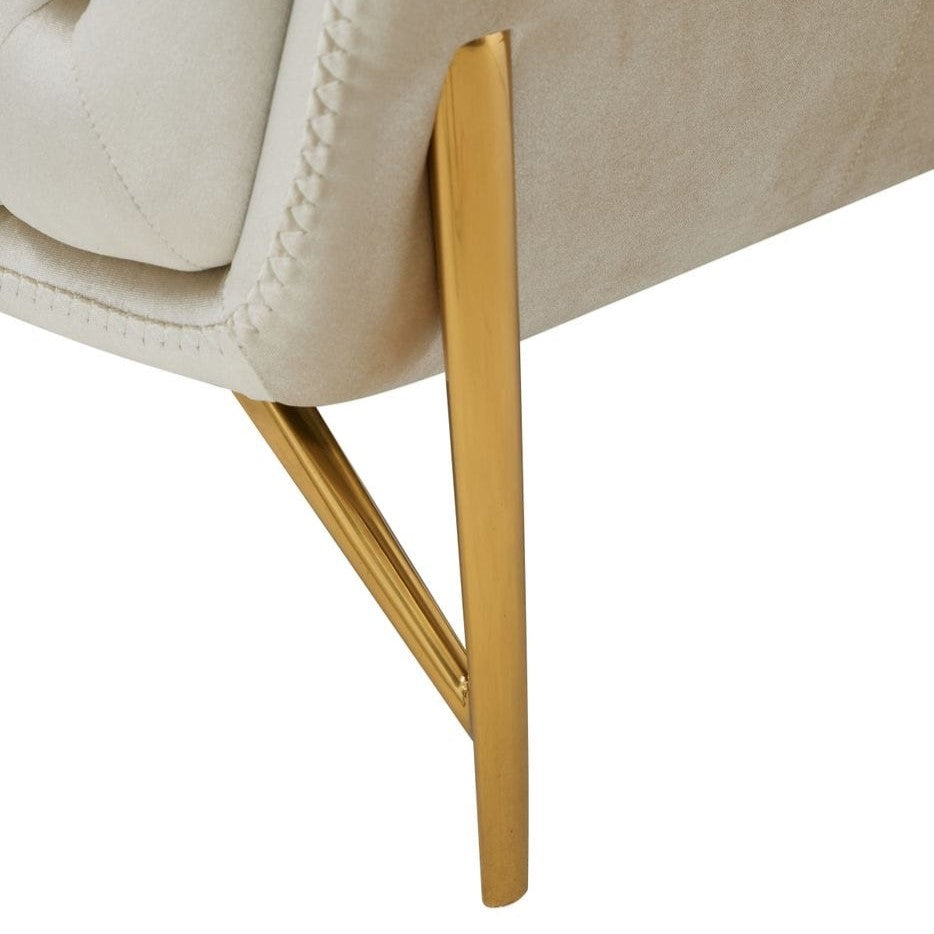 Stella Transitional Beige Velvet Chair