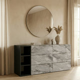 Maranello Modern Grey Faux Marble Mirror