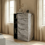 Maranello Modern Grey Wash & Faux Marble Chest