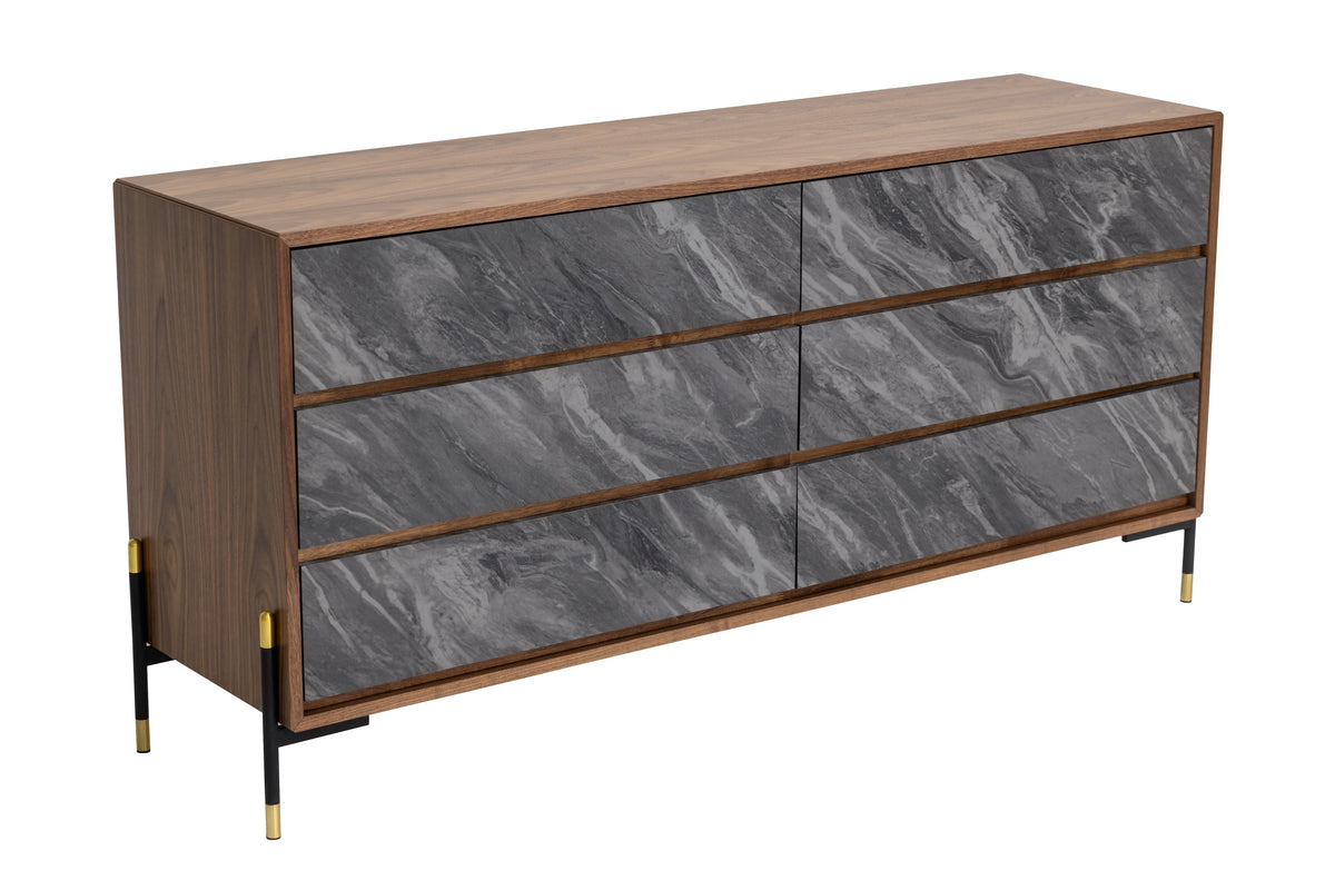 Nova Domus Metcalf Mid Century Walnut & Grey Dresser