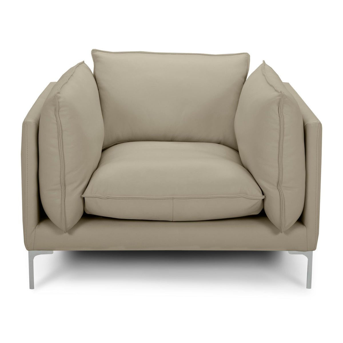 Harvest Modern Taupe Full Leather Chair