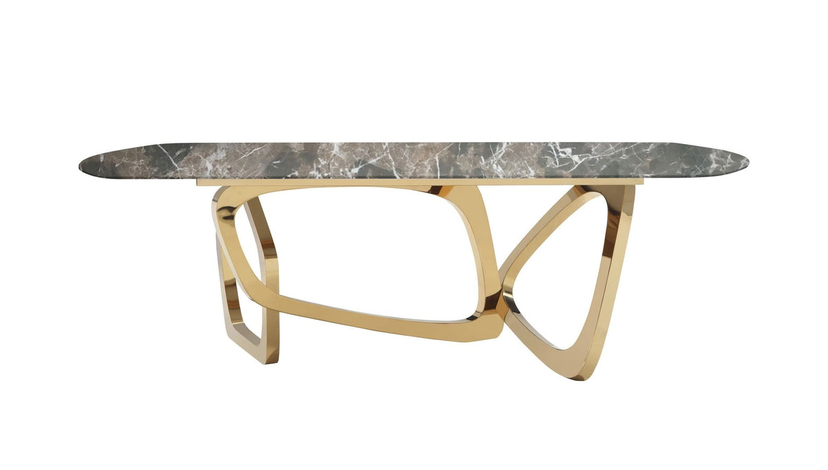 Colton Modern Brown & Gold Dining Table
