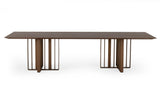 Livia Modern Wenge & Gold Stainless Steel Dining Table