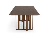 Livia Modern Wenge & Gold Stainless Steel Dining Table