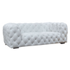 Dexter Transitional White Full Italian Leather 3-Seat Sofa