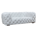 Dexter Transitional White Full Italian Leather 3-Seat Sofa