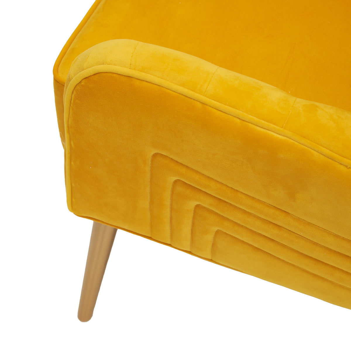 Everly Contemporary Velvet Yellow Accent Chair