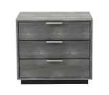Dynasty Modern Shagreen Three Drawer Nightstand