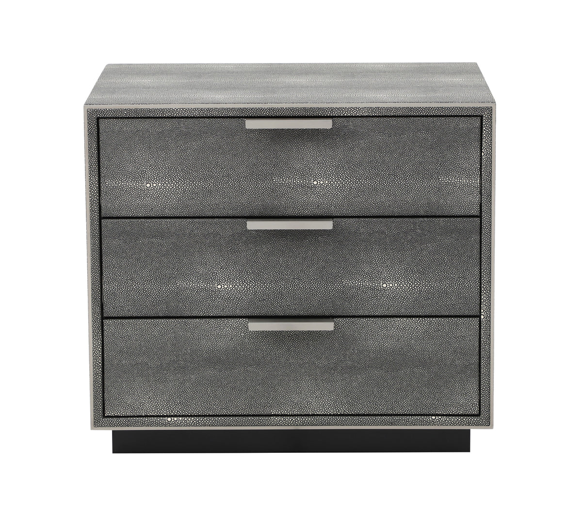 Dynasty Modern Shagreen Three Drawer Nightstand