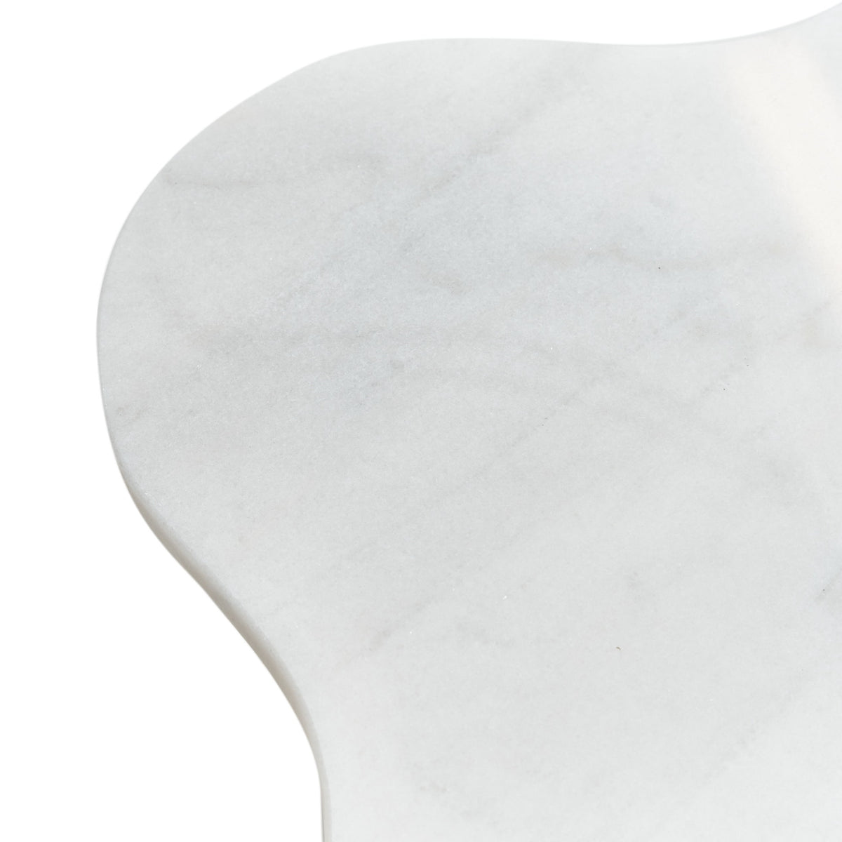 Aleidy White Marble + Black Metal End Table