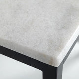 Baca White Marble + Black Metal End Table