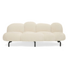 Glaster Contemporary White Sherpa 88" Bubble Sofa