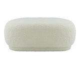Kael Contemporary White Sherpa Ottoman