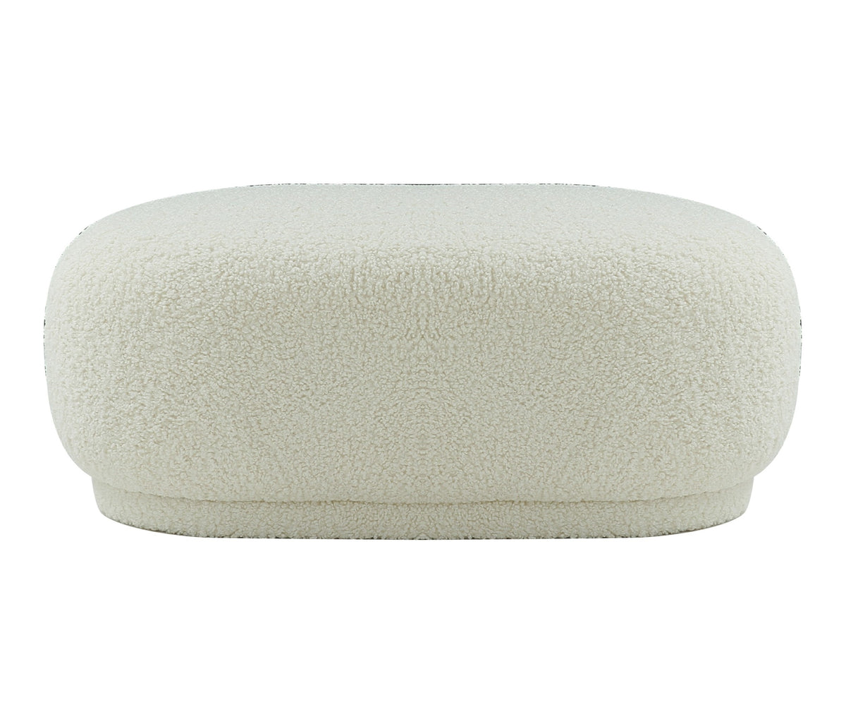 Kael Contemporary White Sherpa Ottoman