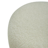 Kael Contemporary White Sherpa Ottoman