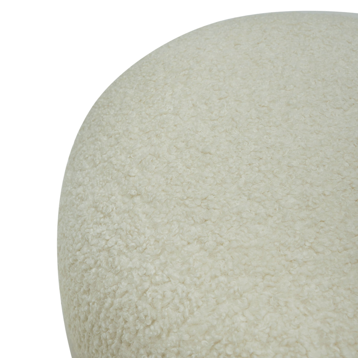 Kael Contemporary White Sherpa Ottoman