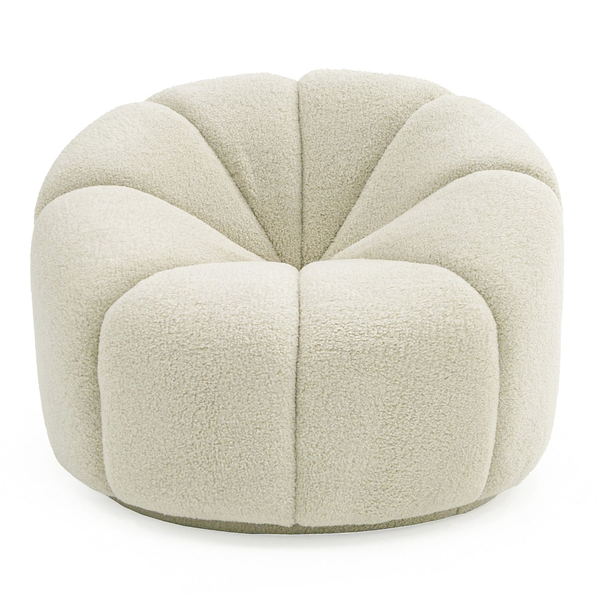 Gadson Contemporary White Sherpa Swivel Chair Accent Chair