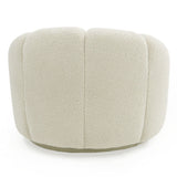 Gadson Contemporary White Sherpa Swivel Chair Accent Chair