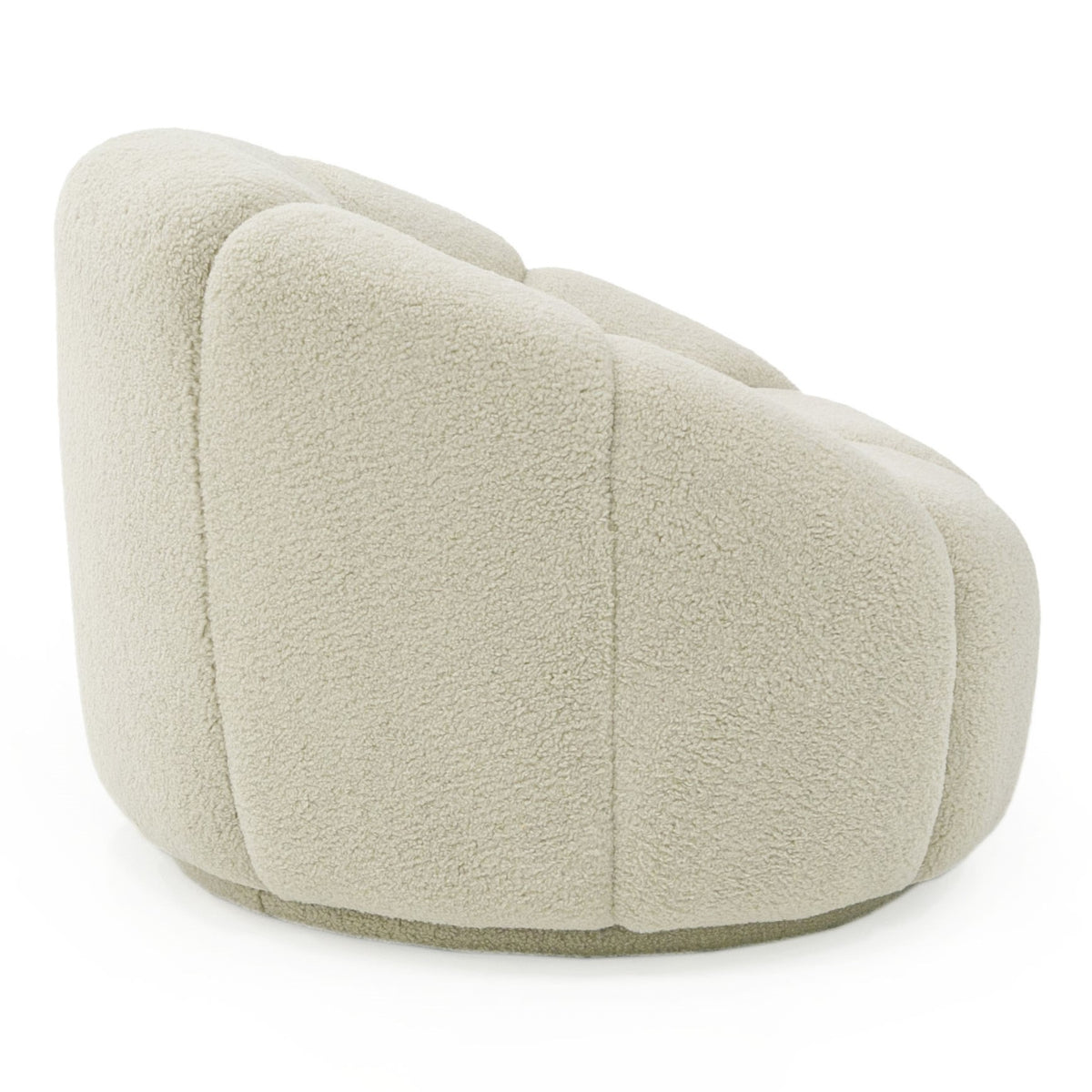 Gadson Contemporary White Sherpa Swivel Chair Accent Chair