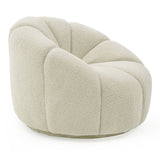 Gadson Contemporary White Sherpa Swivel Chair Accent Chair