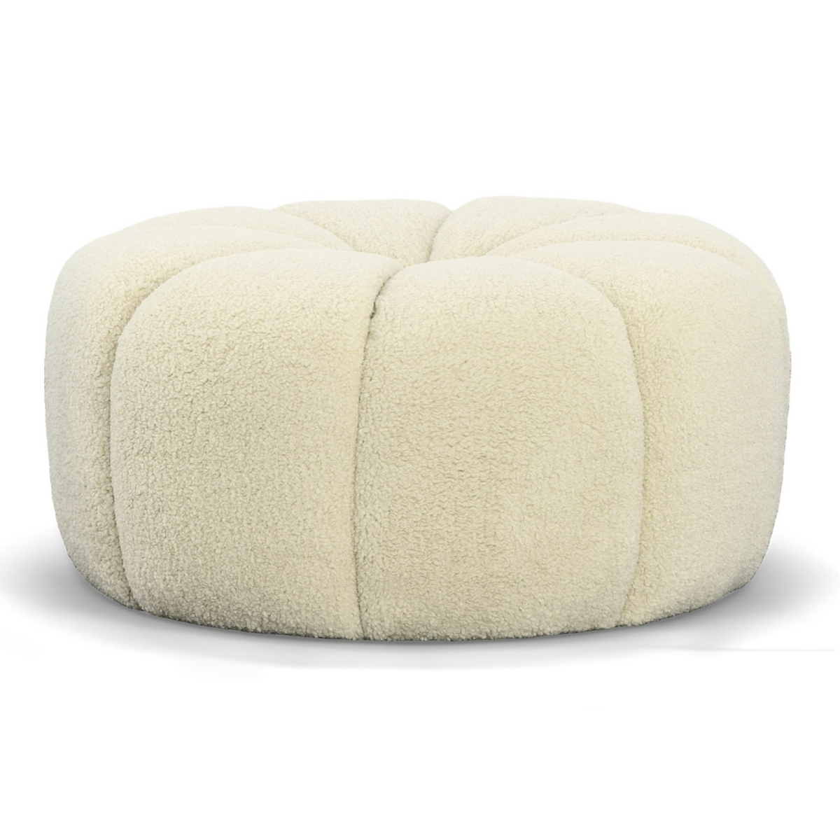 Gadson Contemporary White Sherpa Ottoman