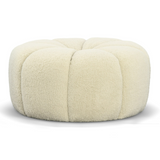 Gadson Contemporary White Sherpa Ottoman