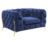 Quincey Transitional Blue Velvet Chair