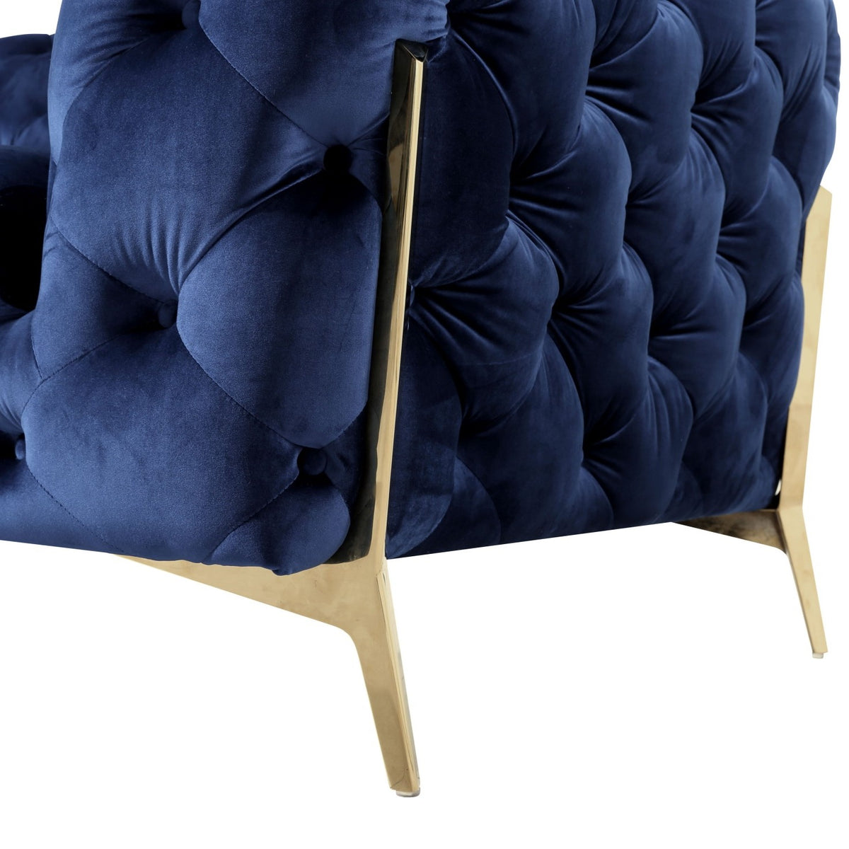 Quincey Transitional Blue Velvet Chair