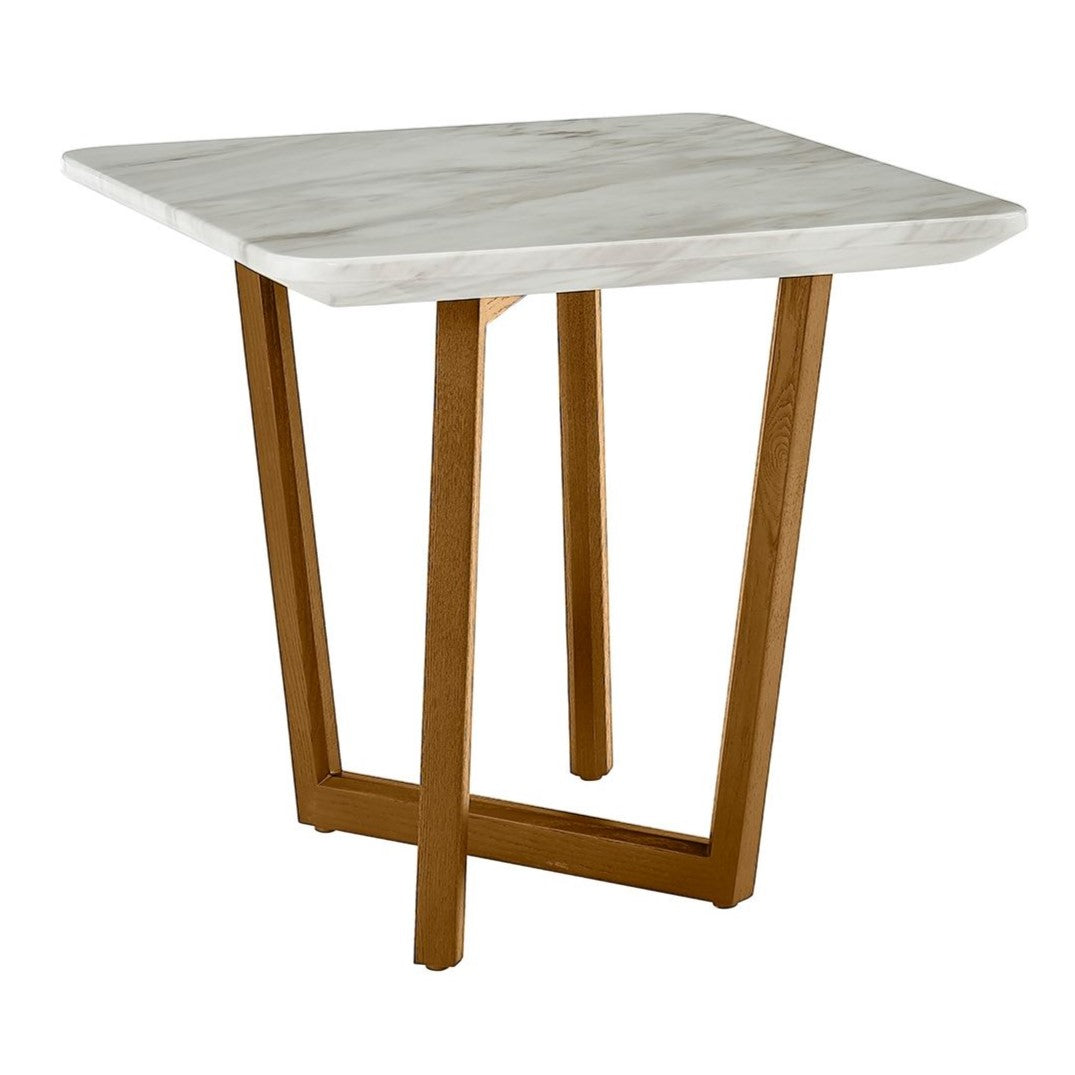 James Mid Century Walnut + Ceramic End Table