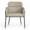 Brady Modern Black Metal + Greige Vegan Leather Dining Chair