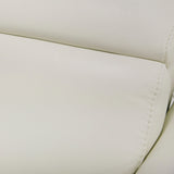 Eden Modern Grey Leather Loveseat with 2 Recliners