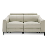 Eden Modern Grey Leather Loveseat with 2 Recliners