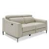 Eden Modern Grey Leather Loveseat with 2 Recliners