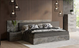Ferrara Modern Volcano Oxide Grey Bed with Nightstands