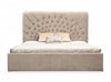 Mielcasa | Beige Modrest Moontide Glam Beige Velvet and Brushed Brass Bed | SKU VGVCBD1922-19-BED | MPN: 79420|76723 | Free Delivery & Free Return