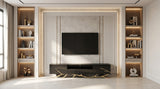 Legend Modern Black & Champagne Gold 87" TV Stand