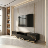 Legend Modern Black & Champagne Gold 87" TV Stand