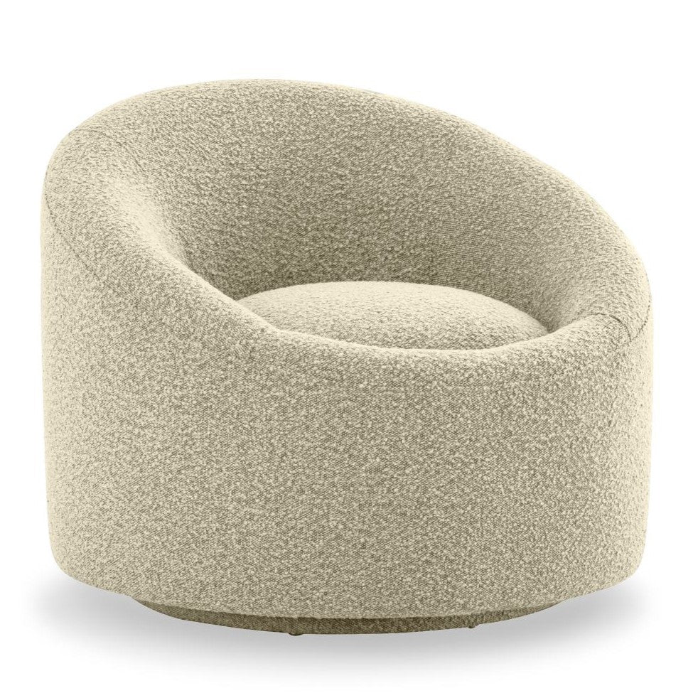 Frontier Glam Beige Fabric Accent Chair