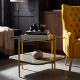 Cari Glam Gold + Glass End Table