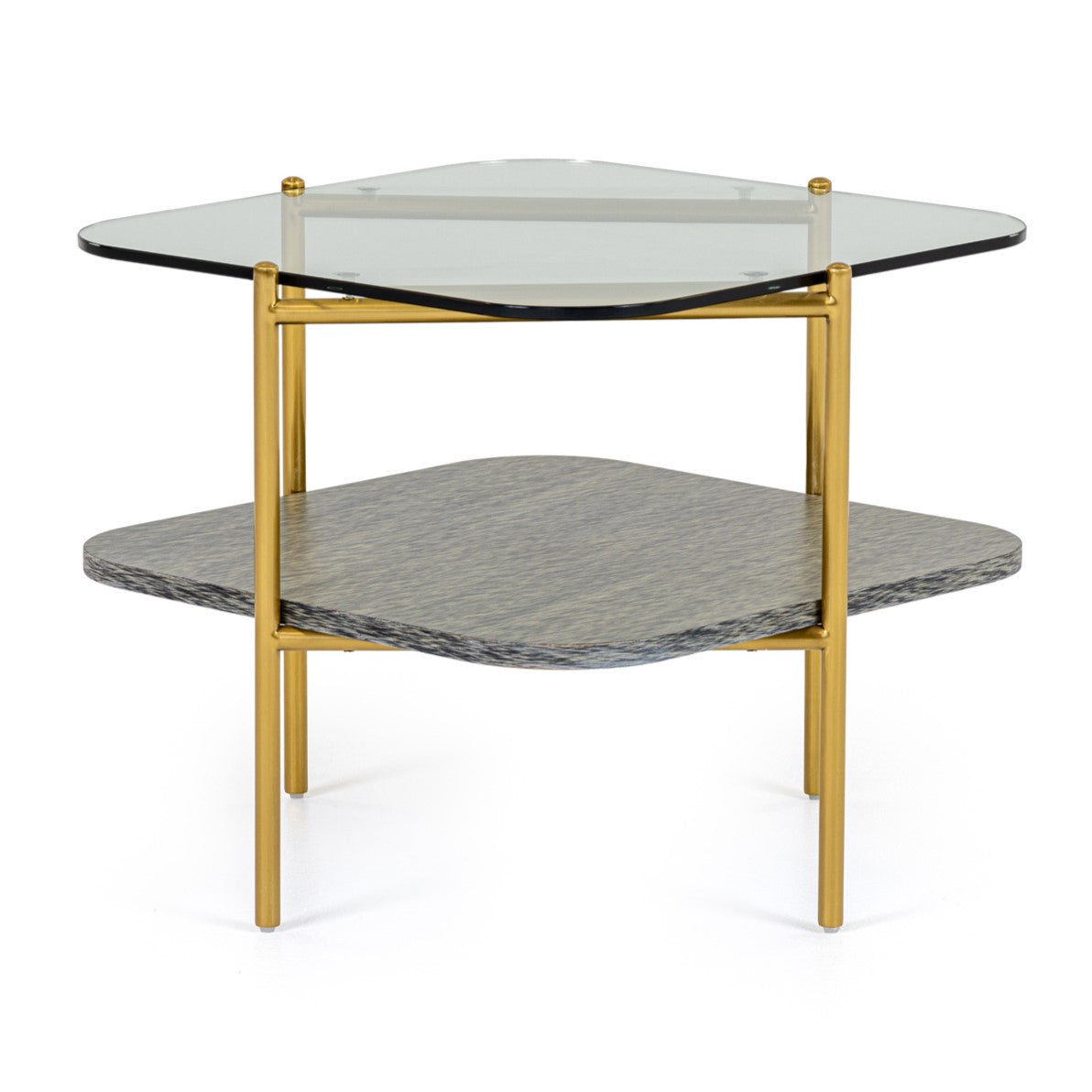 Cari Glam Gold + Glass End Table