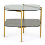 Cari Glam Gold + Glass End Table