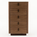 Chelton- Contemporary Walnut and White Ceramic Chest