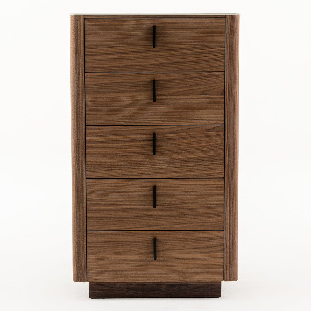 Chelton- Contemporary Walnut and White Ceramic Chest