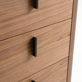 Chelton- Contemporary Walnut and White Ceramic Chest