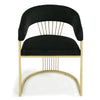 Linda Modern Black Velvet and Gold Dining Chair