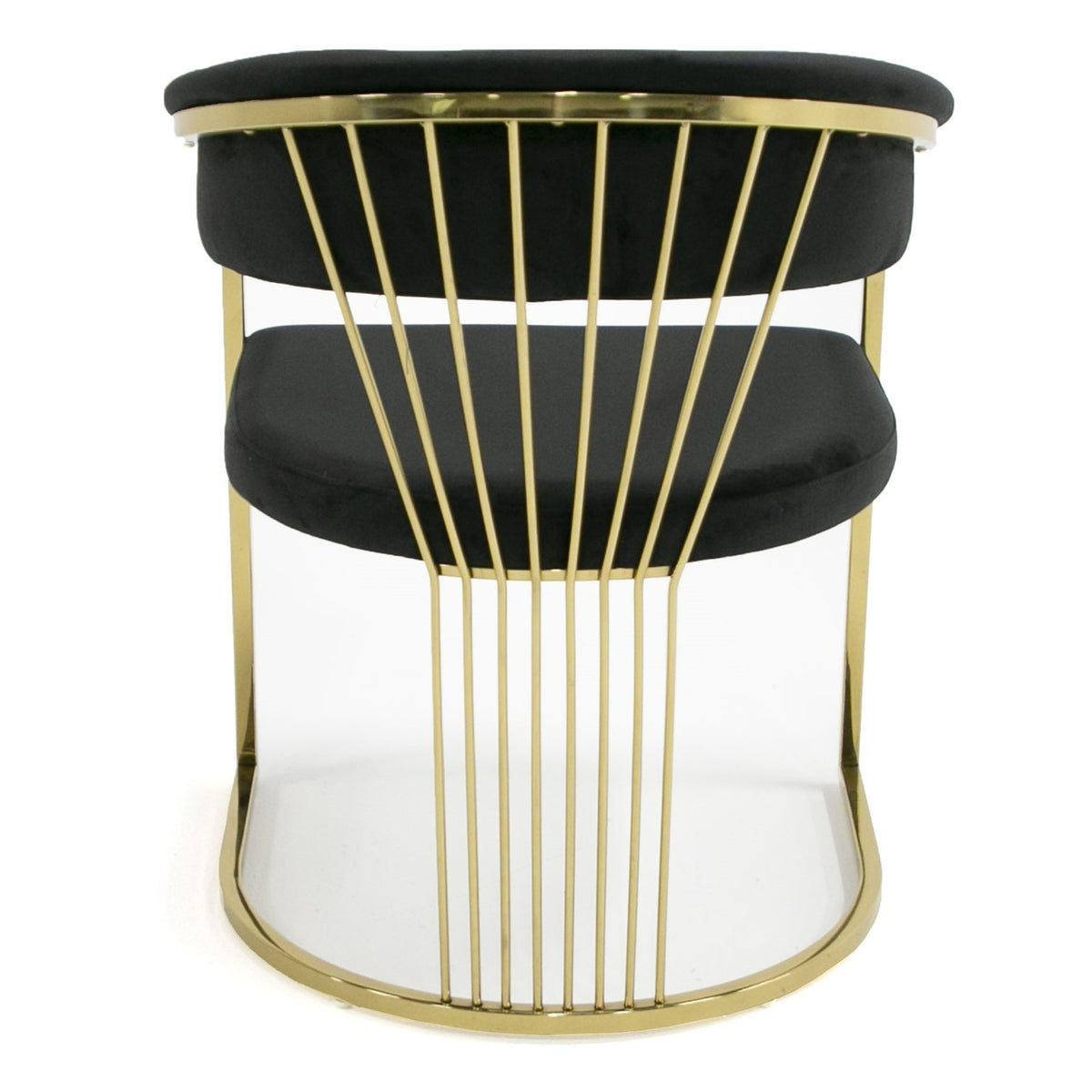 Linda Modern Black Velvet and Gold Dining Chair